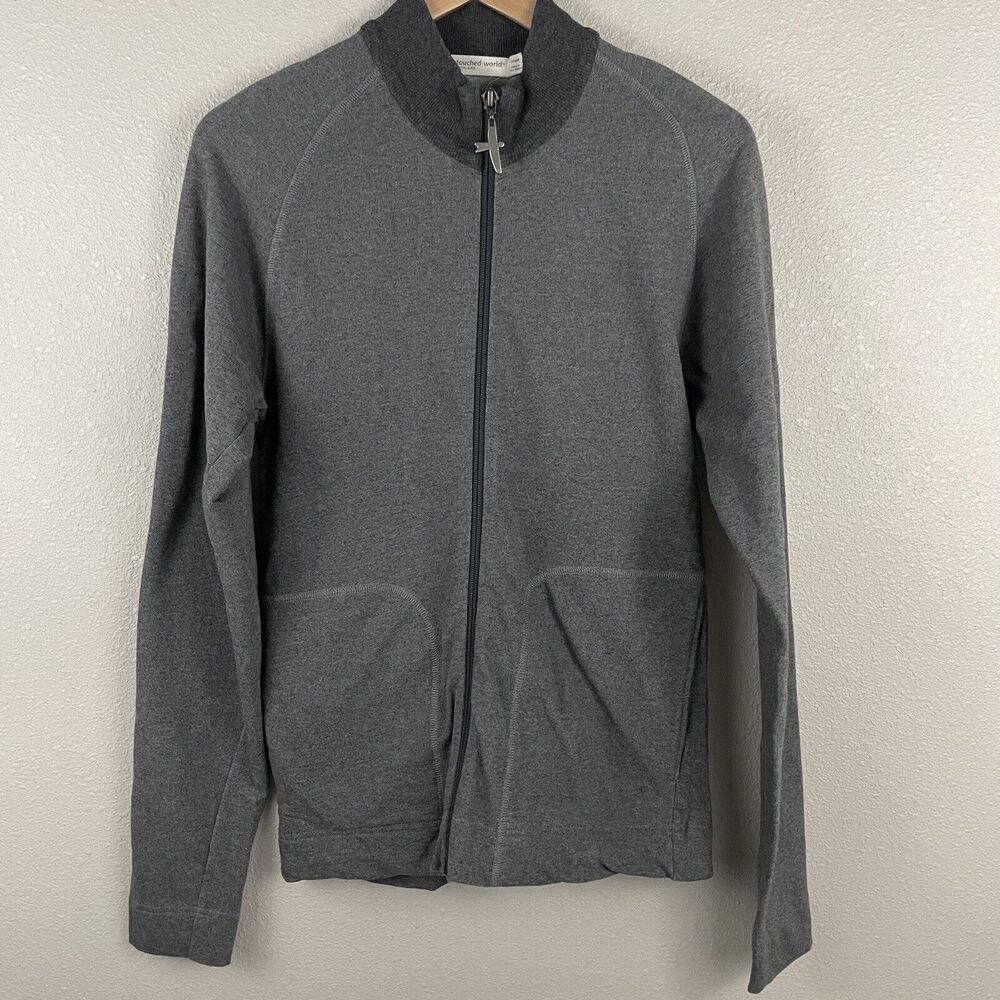 Untouched World Womens S Gray Full Zip Long Sleeve Sweater
